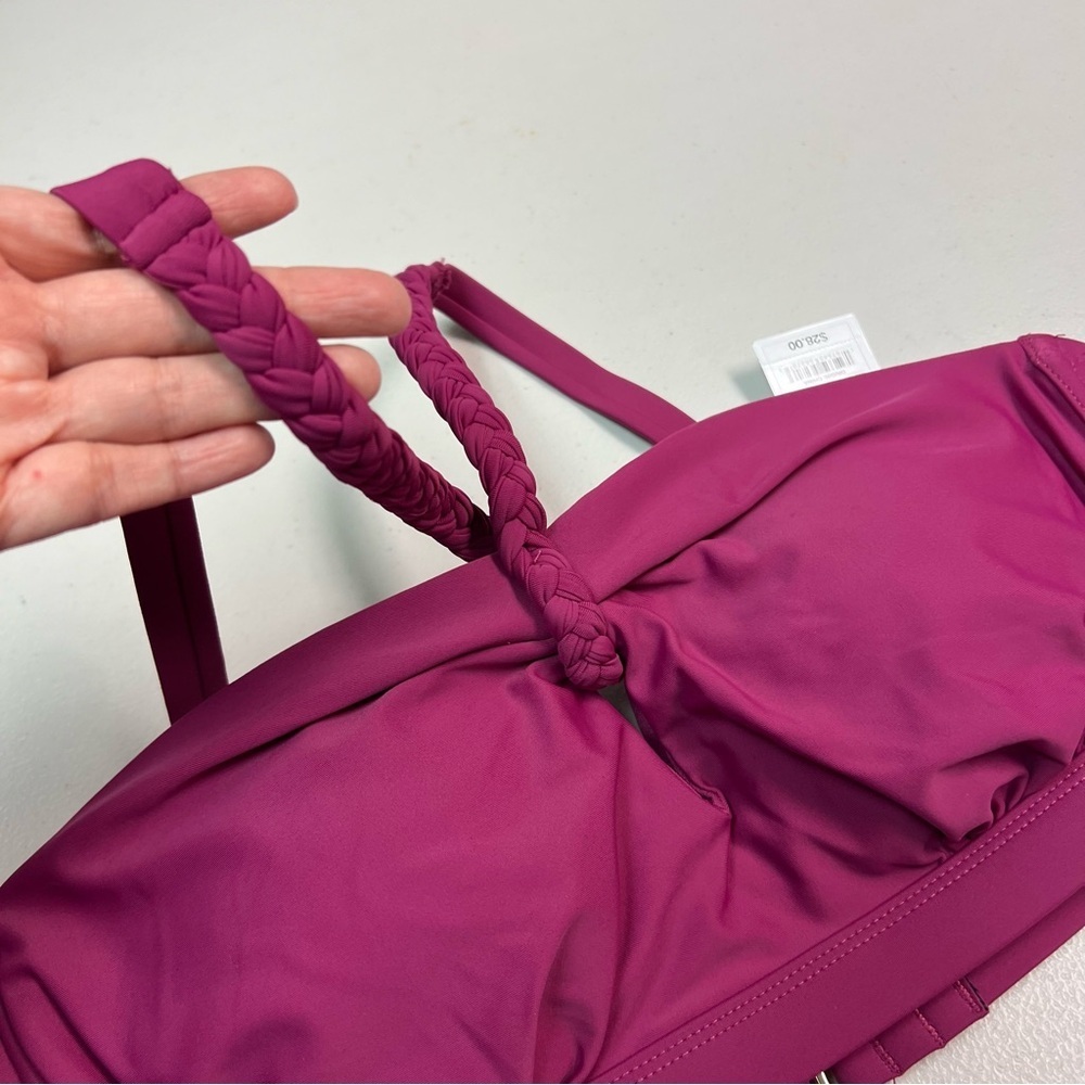 Shade & Shore Women’s Purple Braided Strap Bikini Top w/Removable Pads Size 16 - Picture 3 of 8